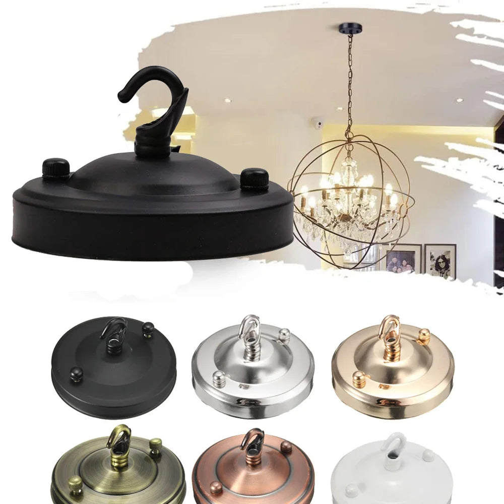support suspension lampe noir chrome or bronze cuivre blanc moderne minimaliste rond lisse
