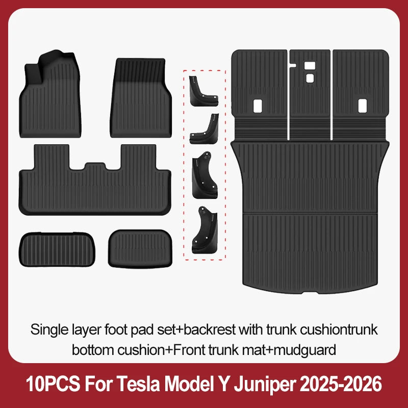 tapis sol voiture tesla model noir rayures horizontales moderne résistants lusure 10pcs sets
