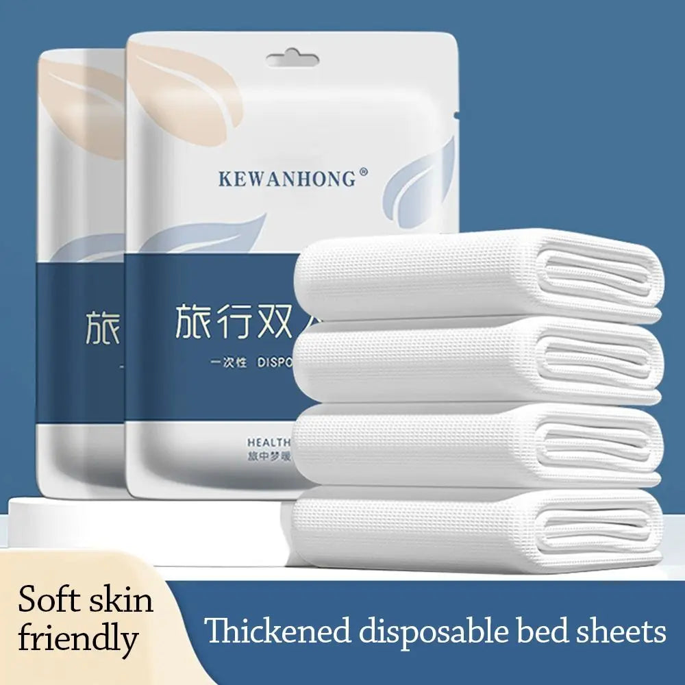 draps jetables blanc bleu foncé gaufrés modernes literie hygiène voyage minimaliste