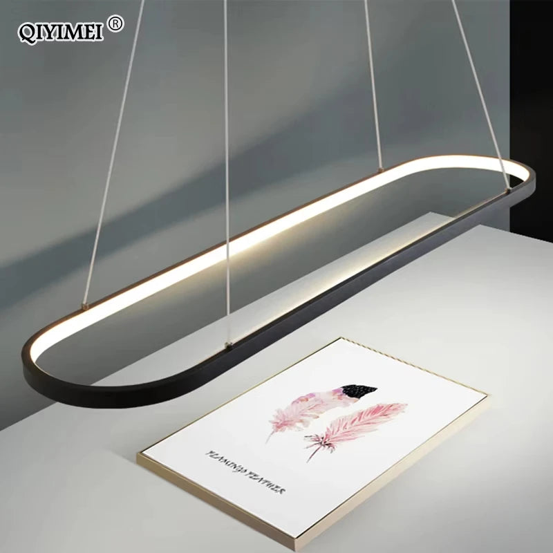 suspension lumineuse moderne or noir blanc aluminium led dimmable télécommande chambre salon restaurant