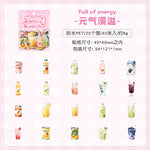autocollants boissons aquarelle fruits bouteilles verres opaques illustratifs scrapbooking artisanat collage journaling
