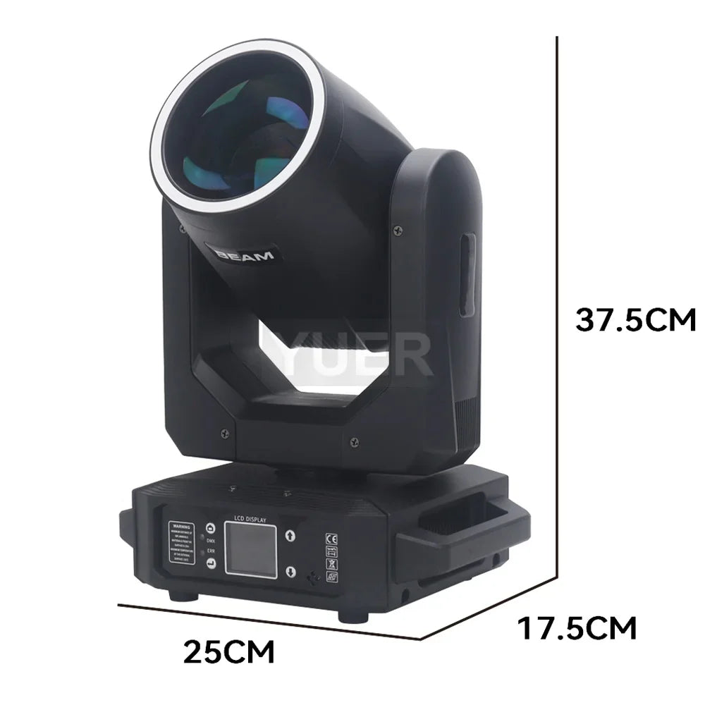 projecteur led noir effet arc ciel dmx professionnel spot scène 200w prisme rotatif lcd