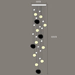 suspension lumineuse moderne acrylique blanc 18 têtes 249 flux lumineux led rc dimmable