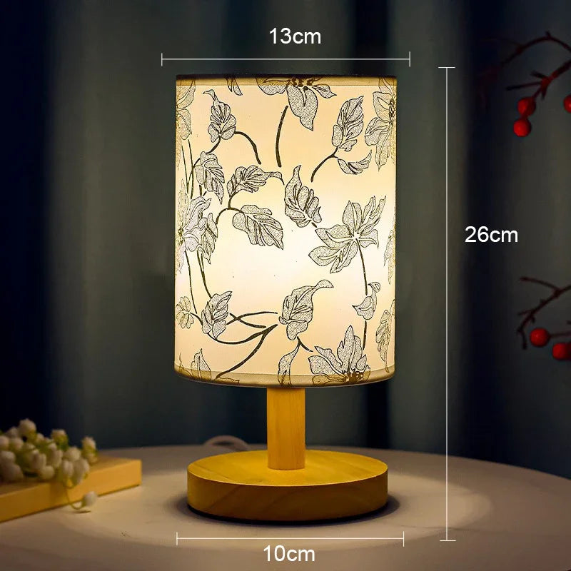 lampe table moderne fleurs bois blanc rose blanche chambre coucher interrupteur tactile sécurité certifications