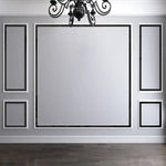 Autocollant mural bleu effet miroir 3D dans un salon contemporain