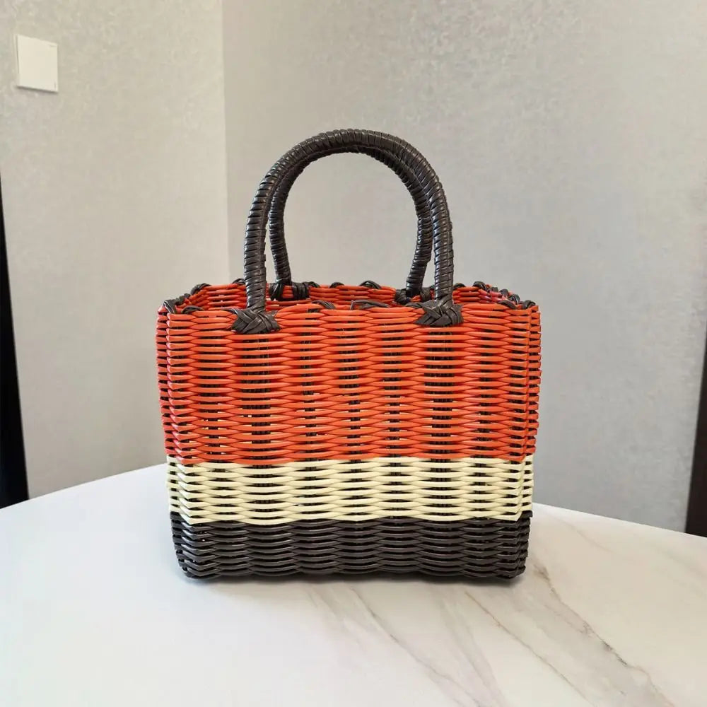 paniers rotin marron rose beige noir blanc orange tissage traditionnel moderne minimaliste poignées corde