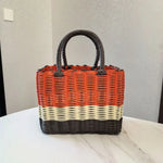 paniers rotin marron rose beige noir blanc orange tissage traditionnel moderne minimaliste poignées corde