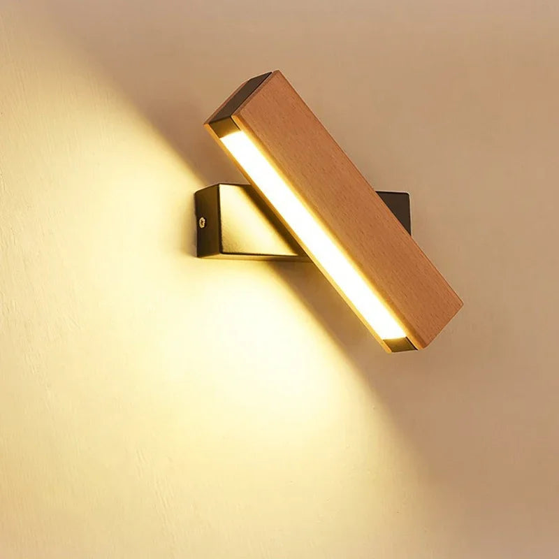 lampe murale moderne bois naturel éclairage quotidien 220v led 3years garantie
