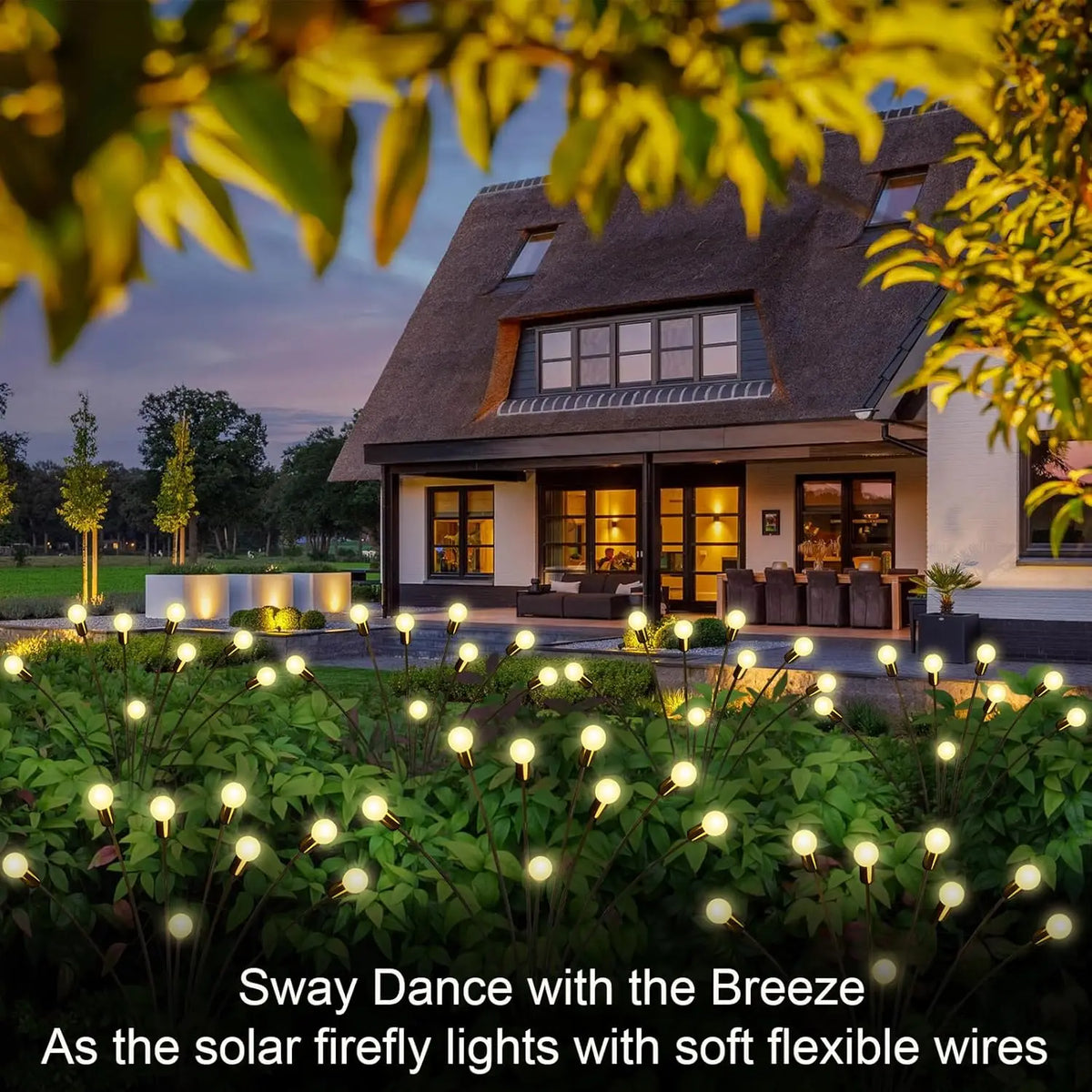 lumière solaire led moderne oscillante extérieure étanche multicolore filaments flexibles jardin