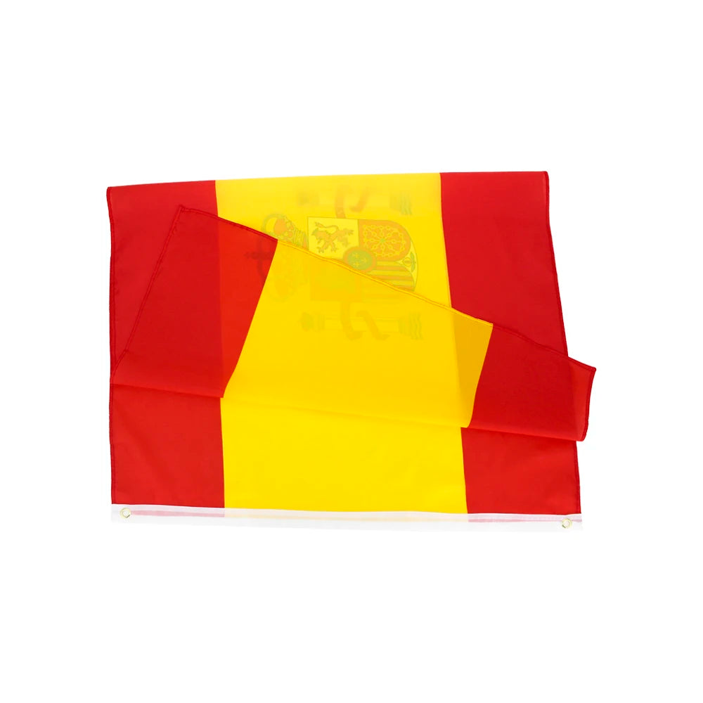 drapeau espagnol rouge jaune blanc rayures blason doré classique décoration murale 120x180cm 90x150cm