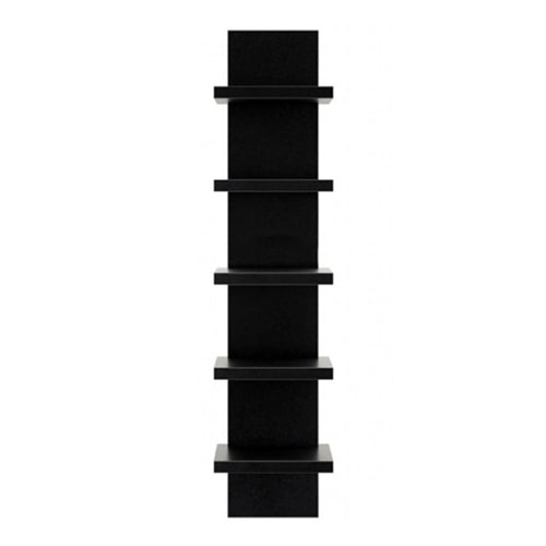 étagère murale moderne niveaux noir blanc livres décoration horloge minimaliste salon chambre