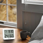horloge numérique hygromètre blanc moderne adhésif affiche calendrier humidité led