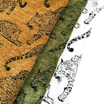 tissu imprimé léopard marron vert olive blanc durable lavable décoration intérieure textile maison moderne