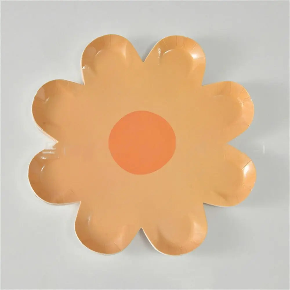assiettes jetables fleurs dorées blanc vert jaune rose violet moderne fête enfants