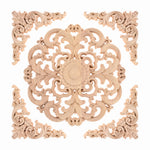 décorations bois sculptées motifs floraux classiques baroques 15x15cm 8x3.15cm pièces