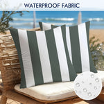 housse coussin imperméable polyester rayé moderne blanc jaune noir bleu marine vert orange