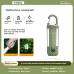 lampe portable camping rechargeable étanche transparent vert olive crochet suspension