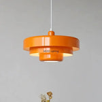 suspension lumineuse moderne pendentif orange noir blanc abat jour rond multi couche opaques fixations