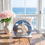 décoration murale marine navire ancre coquillage étoile mer bienvenue plage océan maison blanc bleu