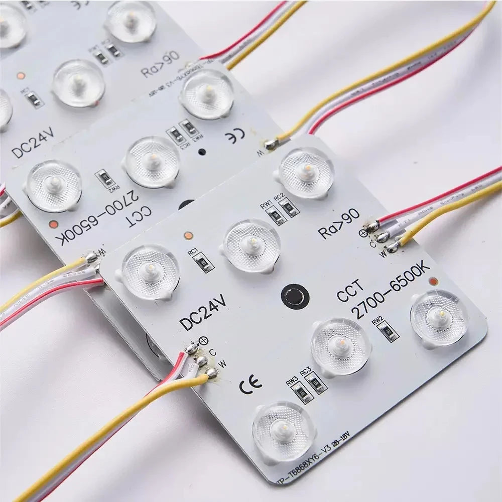 plaque led blanc circuits imprimés diodes modernes connecteurs électriques 24v ccs dimmable