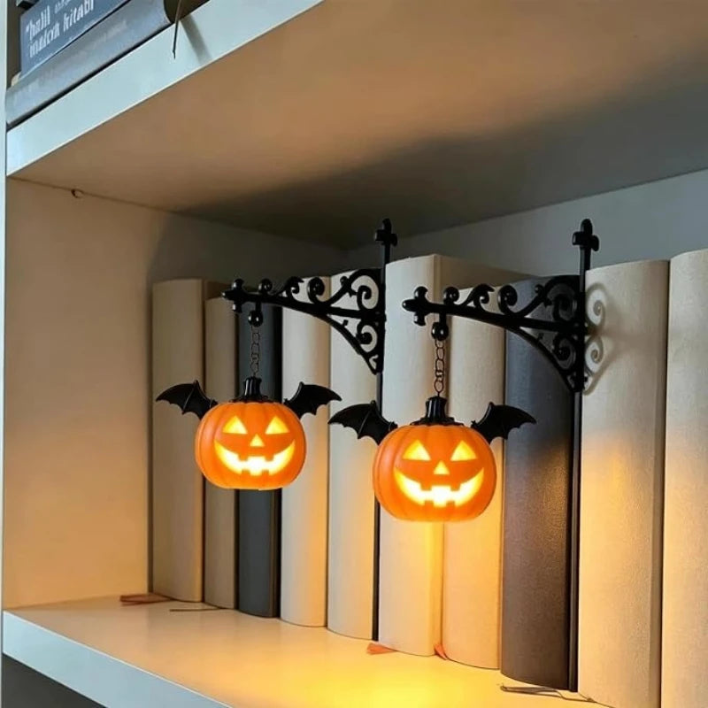lampe suspendue vintage fantôme citrouille halloween décoration maison noire blanche jaune floral