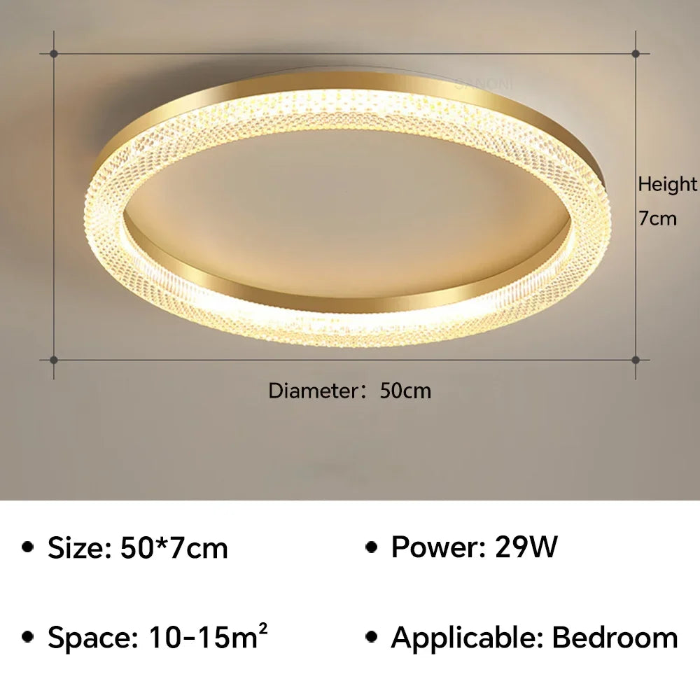 plafonnier led moderne doré blanc strass certifications flux lumineux autonome