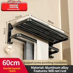 porte serviettes mural aluminium noir étagères salle bain moderne laqué insertion boulon
