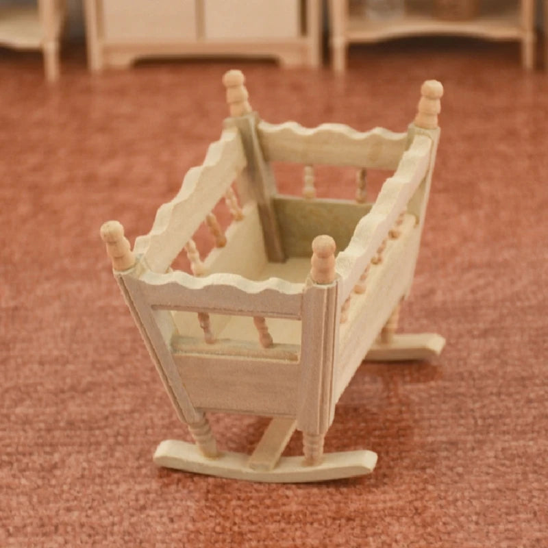 lit bébé bois miniature vintage berceau balancier deco chambre enfant jouet éducatif professionnel