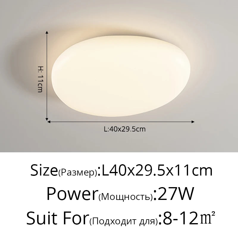 plafonnier led moderne minimaliste acrylique blanc fixation circulaire ovale éclairage quotidien contemporain