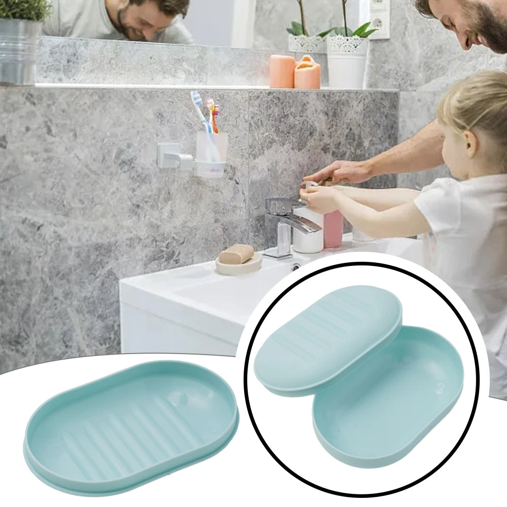 support savon moderne bleu clair rose pâle bleu foncé hermétique compact salle bain douche