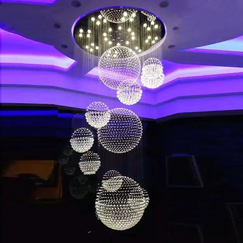 suspension lumineuse moderne transparentes salon restaurant chambre principal