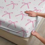 drap housse lit blanc rose imprimé élastique moderne poches profondes coton polyester queen king