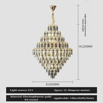 lampe suspendue cristal transparent dorée classique salon chambre decoration lumière led
