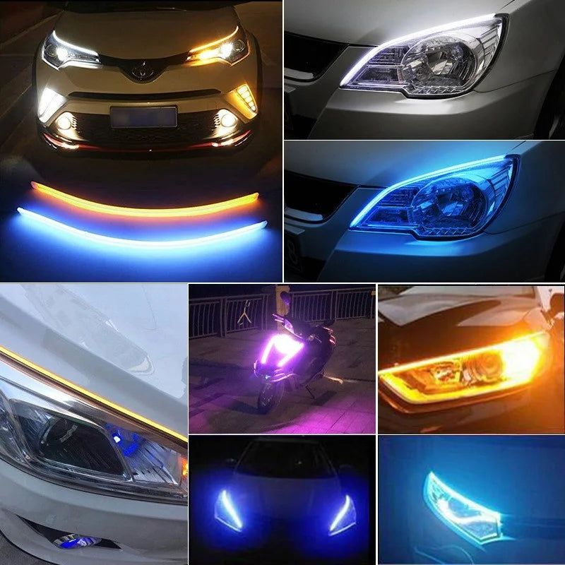 bande lumineuse led rouge bleu vert adhésive jour clignotants moderne câbles