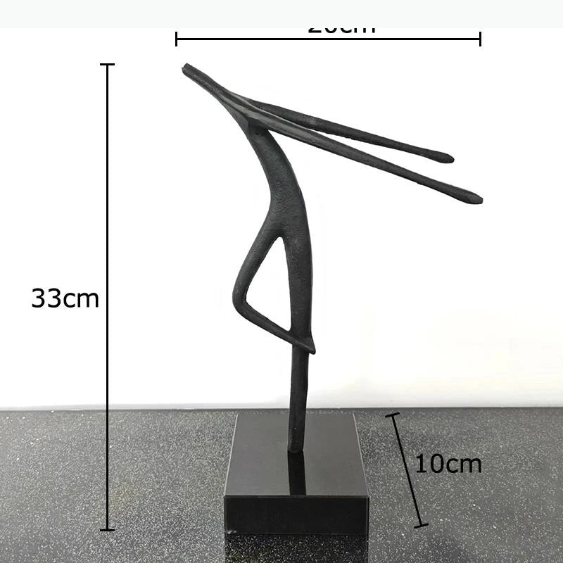 sculpture abstraite moderne dorée noire lisse brillante décoration intérieure contemporaine minimaliste or noir