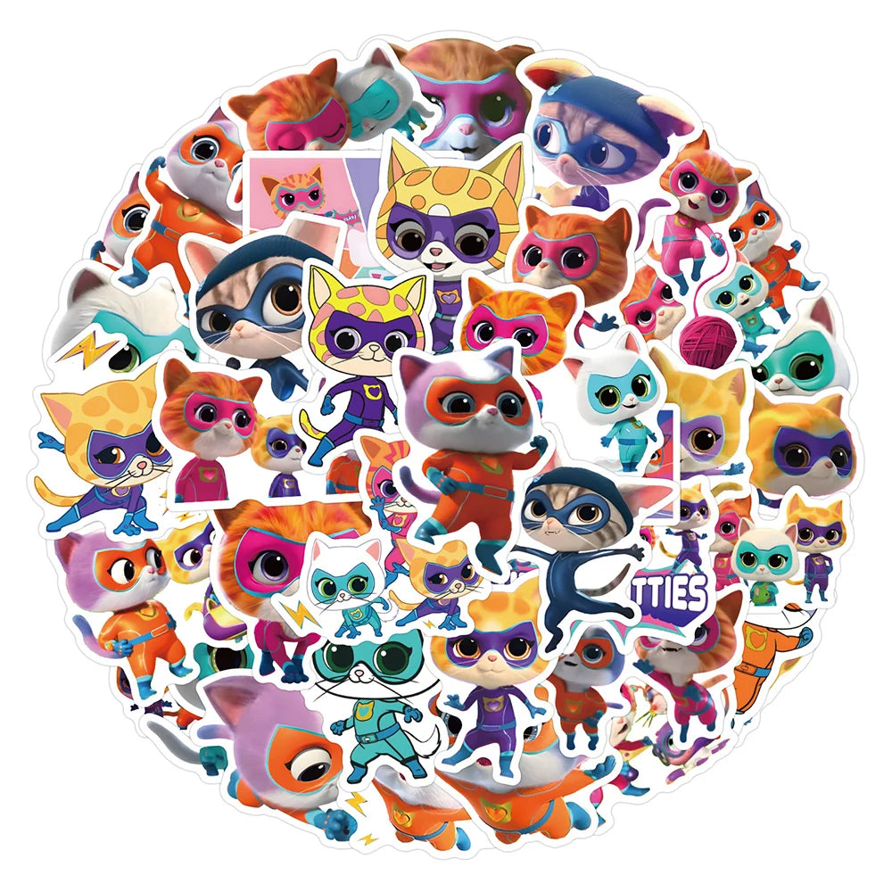 stickers kawaii chats dessins animés couleurs variées cartoon pvc autocollants usage multiple enfants adultes
