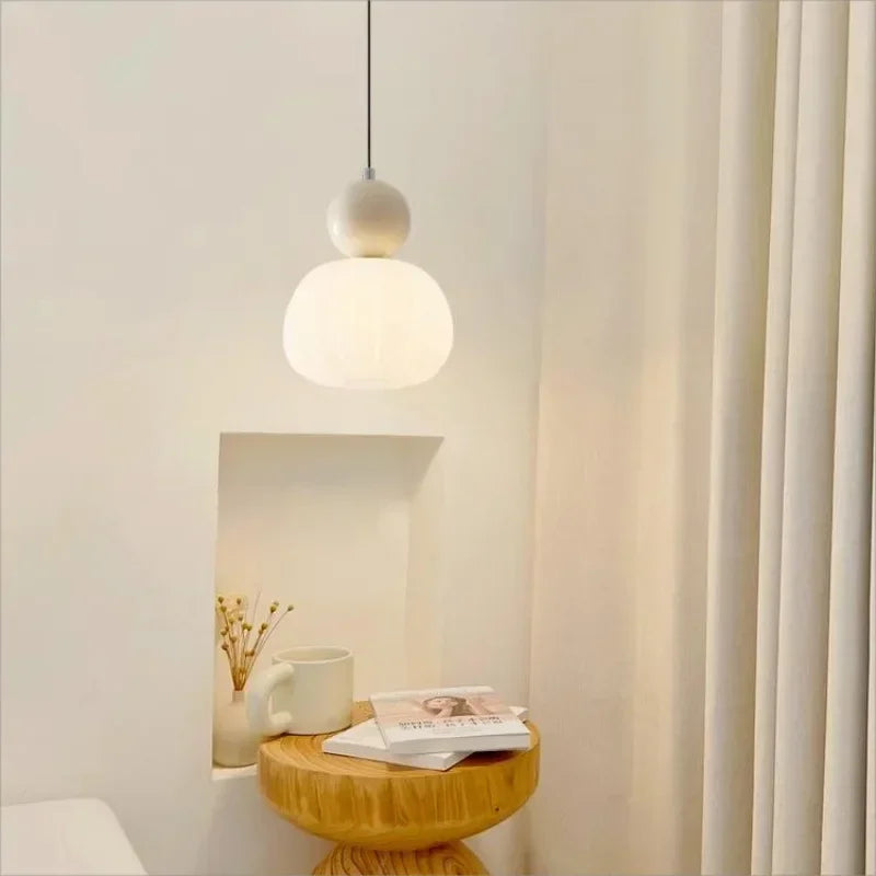 lampe suspendue moderne pendentif chrome blanc led minimaliste chambre salle manger