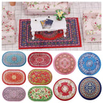 tapis miniature floral géométrique bleu rouge rose vert classique traditionnel maison poupée