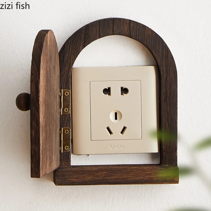 cache prise électrique moderne bois blanc marron naturel opacité vis fixation