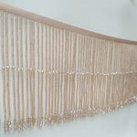 franges décoratives cristal argent doré noir rouge pale rose longueur 45cm largeur 10cm