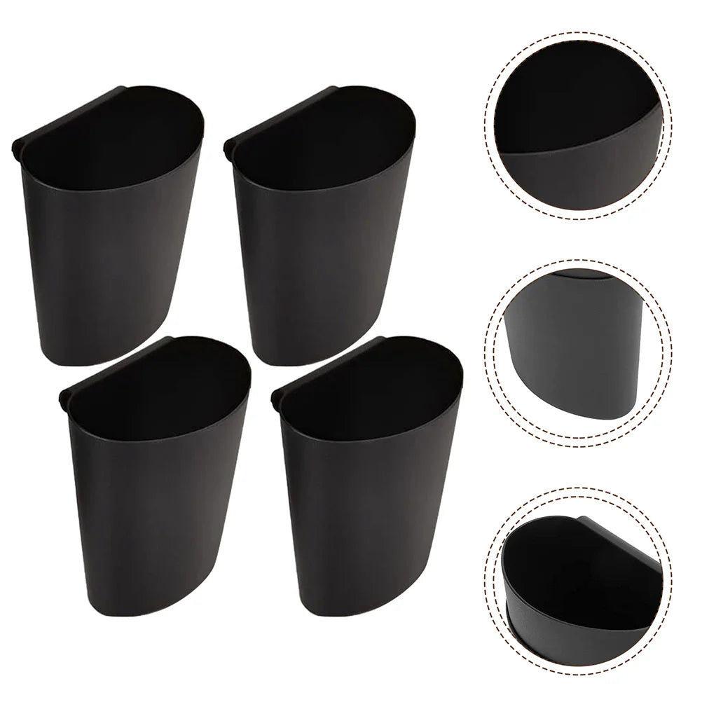 Lot de 4 paniers suspendus noirs pour rangement sur chariot