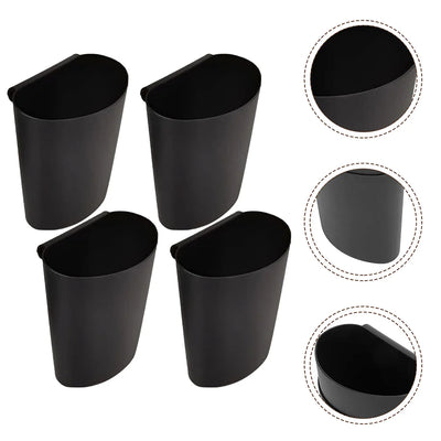Lot de 4 paniers suspendus noirs pour rangement sur chariot