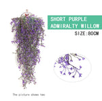 guirlande artificielle vigne violet vert blanc simple moderne extérieur accrochée fleurs anneaux métalliques