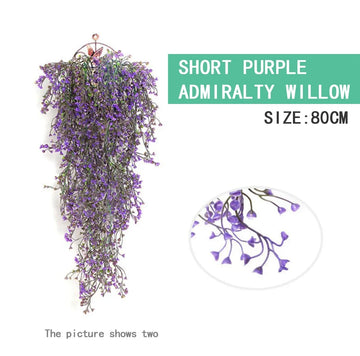 guirlande artificielle vigne violet vert blanc simple moderne extérieur accrochée fleurs anneaux métalliques