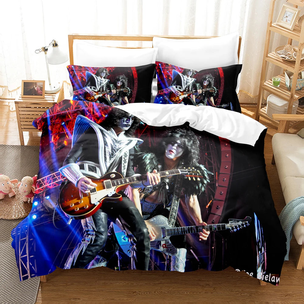 Literie 3D personnalisable motif rock bande dessinée