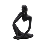 statuette moderne résine abstraction penseur gris doré décoration intérieure minimaliste maison ornement