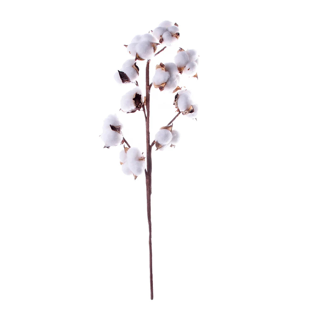 décoration maison blanc marron branches coton artificiel fleurs rustique intérieur anniversaire fête