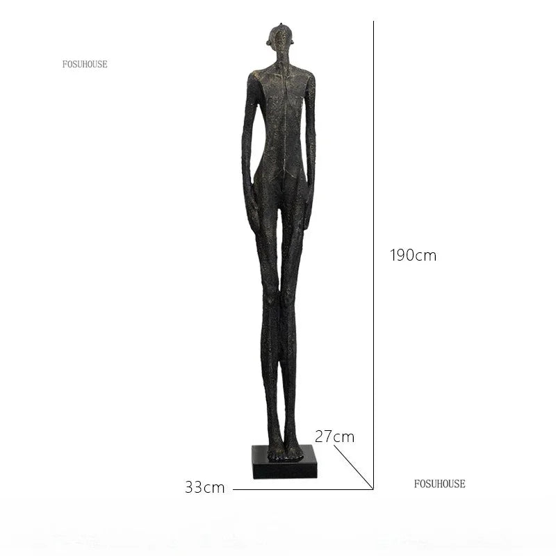 sculptures humaines modernes texture rugueuse noir gris beigeclair abstrait minimalisteDecorationIntérieureSculptureFigurinesHumainesStylisées