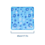 tapis rafraissant animal chat chien bleu blanc orange moderne texturé flocons neige