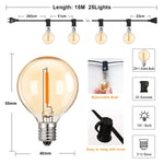 guirlande lumineuse led ampoules globe verre jaune orangé industrielle vintage imperméable extérieure 220v